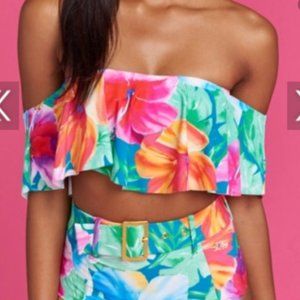 SHOW ME YOUR MUMU X BARBIE Off Shoulder Bikini Top